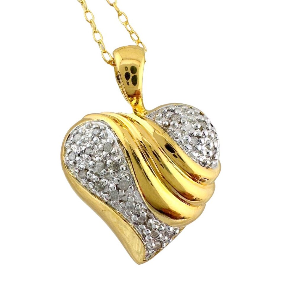 Natural Diamond Shining Heart Necklace
